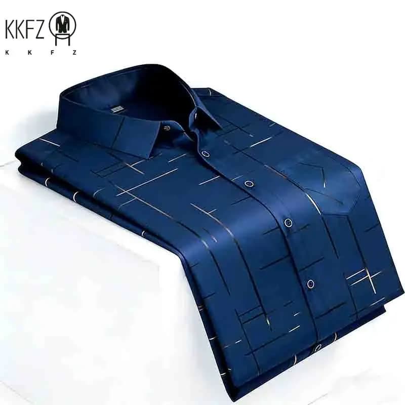 2026 Casual Business Men's Fashion Casual Short Sleeve Shirt Anti-Wrinkle Geometric Print Daily Top