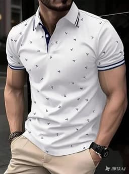 The New Men's Short-Sleeved POLO Shirt for Summer 2025 Is Casual Fashionable Soft and Breathable with 3D Pattern Printing