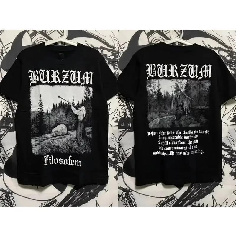 Heavy Metal Rock Band Printed Short-sleeved Retro Y2K T-shirt Casual Loose Streetwear Unisex Sporty Round-neck Top