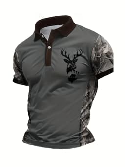 The New Men's Short-Sleeved POLO Shirt for Summer 2025 Features a Casual Fashionable and Breathable 3D Pattern Print