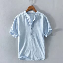 Men's Short Sleeve T-shirt Cotton and Linen Casual Men T-shirts Solid Color Summer Shirt Male Cozy Breathable
