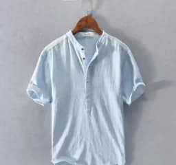 Men's Short Sleeve T-shirt Cotton and Linen Casual Men T-shirts Solid Color Summer Shirt Male Cozy Breathable
