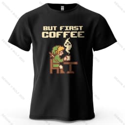 BUT FIRST COFFEE Cozy Printed Men's T-Shirt 100% Cotton Oversized Playful Graphic Tees for Women Tops Tees Casual Streetwear