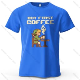 BUT FIRST COFFEE Cozy Printed Men's T-Shirt 100% Cotton Oversized Playful Graphic Tees for Women Tops Tees Casual Streetwear