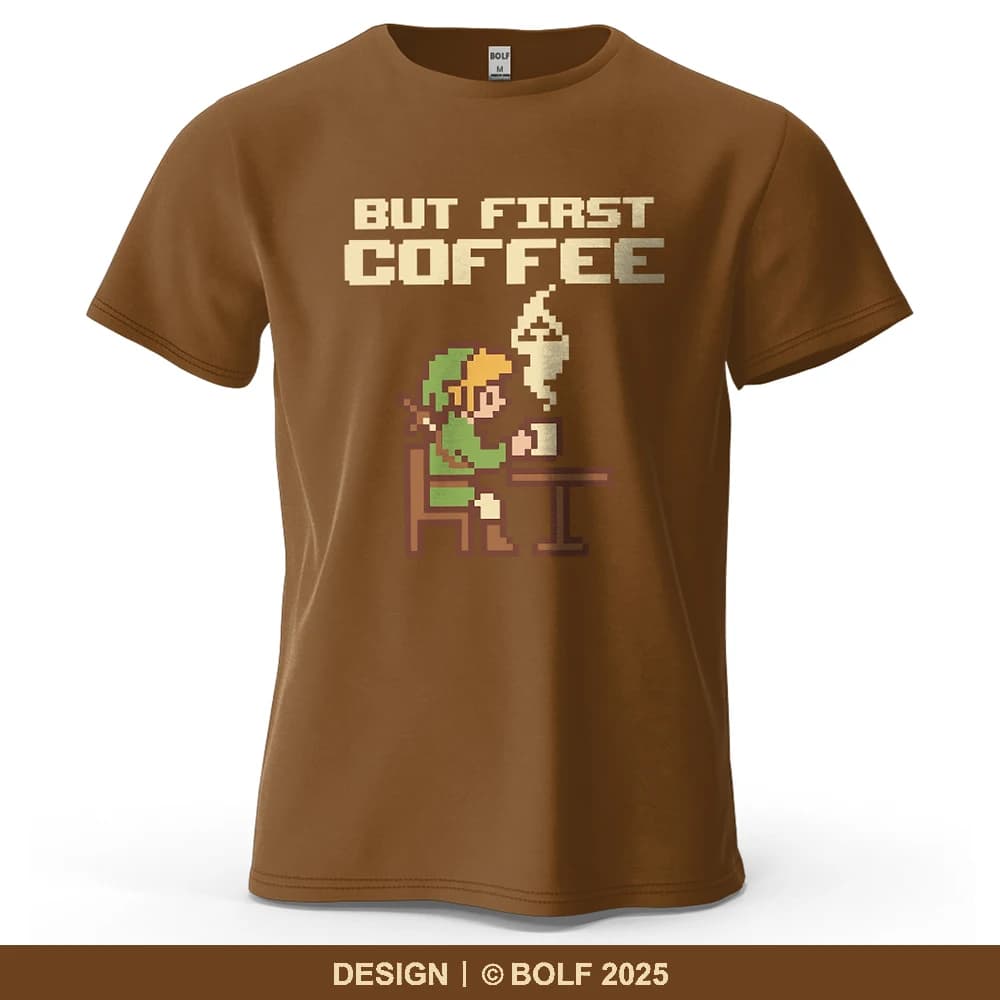 BUT FIRST COFFEE Cozy Printed Men's T-Shirt 100% Cotton Oversized Playful Graphic Tees for Women Tops Tees Casual Streetwear