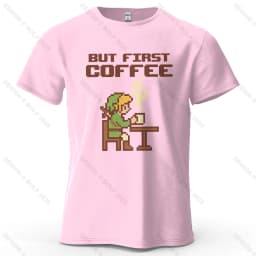 BUT FIRST COFFEE Cozy Printed Men's T-Shirt 100% Cotton Oversized Playful Graphic Tees for Women Tops Tees Casual Streetwear