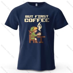 BUT FIRST COFFEE Cozy Printed Men's T-Shirt 100% Cotton Oversized Playful Graphic Tees for Women Tops Tees Casual Streetwear