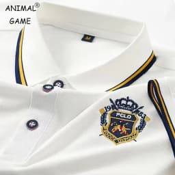 Men's Summer Embroidered Polo T-Shirt Short Sleeve Lapel Design Breathable Lightweight Streetwear Outdoor Oversized Fit