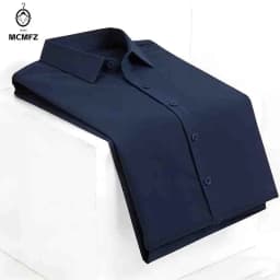 Non-iron Men's Black Short Sleeve Button Down Shirt Formal Business Dress Shirt Turn-down Collar Office Tops