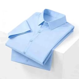 Non-iron Men's Black Short Sleeve Button Down Shirt Formal Business Dress Shirt Turn-down Collar Office Tops