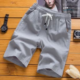 Summer new men's imitation linen breathable shorts Hawaii beach pants men's solid color shorts loose multi-functional street wea