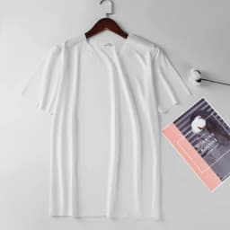 Men's Skinny Shirt Ice Silk Basic Shirts Solid Color Breathable Seamless T-shirt Men Thin Slim Bottoming V-Neck Shirt For Male