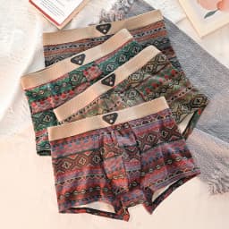 1/4pcs Pack Men Panties Cotton Underwear High Stretch Boxer Shorts Fashionable Sexy Men Underpant Plus Size L-4XL Breathable Men