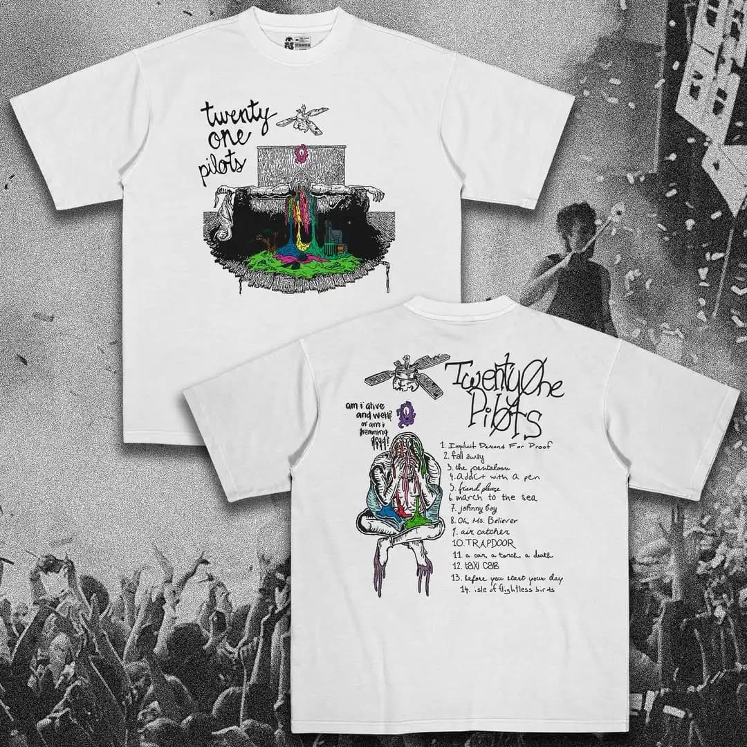 Twenty One Pilots Band Graphics Print Men's T-shirt Short Sleeve Oversized Y2k Top Hip Hop Punk Street Unisex Tee Men's Clothing