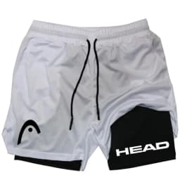 2025 trendy street style fitness shorts for men, quick drying gym training, jogging, double-layer sports shorts