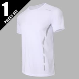 1/3 Piece Men's Four Season Printed Short Sleeved Sports Fitness Quick Drying Comfortable Plus Size Youth Casual Basic Top