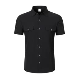 Men's Linen Button Up Short Sleeve Shirt Lapel Collar Lightweight Breathable Double Chest Pocket Summer Beach Daily Casual Tops