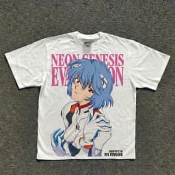 Neon Genesis Evangelion Anime Ayanami Printed T-shirt Men's and Women's T-shirt Men's Top Sports T-shirt Men's T-shirt Summer