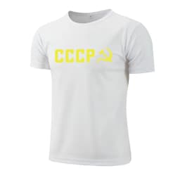 CCCP Print Men's Training T-shirt Summer Daily Sports Workout Short Sleeve Quick-dry Top Male Outdoor Gym Fitness Running Tees