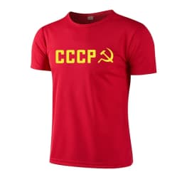 CCCP Print Men's Training T-shirt Summer Daily Sports Workout Short Sleeve Quick-dry Top Male Outdoor Gym Fitness Running Tees
