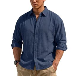 New Men's Long Sleeve Cotton Shirt Luxury T Shirt Elegant Men's Linen Shirts Autumn Breathable Hawaiian Shirts Button T-shirt