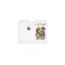 Men's T-Shirt with Tiger and Dragon Tattoo-Style Print Original Ed Hardy Design for Urban Men Street Fashion Casual Wear