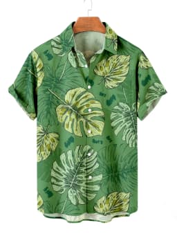 Summer Men's Flower Hawaiian Shirts Casual Vacation Short Sleeve Shirts Collar Button Up Shirt Fashion Steetwear for Mens