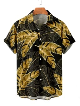 Summer Men's Flower Hawaiian Shirts Casual Vacation Short Sleeve Shirts Collar Button Up Shirt Fashion Steetwear for Mens