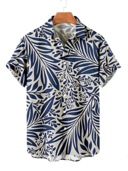 Summer Men's Flower Hawaiian Shirts Casual Vacation Short Sleeve Shirts Collar Button Up Shirt Fashion Steetwear for Mens