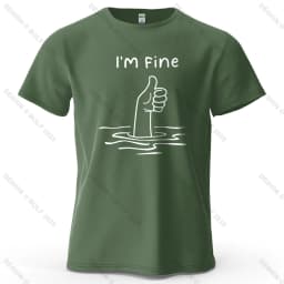 I'm Fine Funny Printed Men's T-Shirt 100% Cotton Oversized Minimalist Cartoon Graphic Tees for Women Tops Tees Streetwear