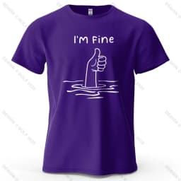 I'm Fine Funny Printed Men's T-Shirt 100% Cotton Oversized Minimalist Cartoon Graphic Tees for Women Tops Tees Streetwear
