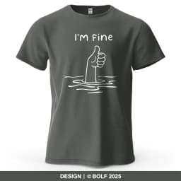 I'm Fine Funny Printed Men's T-Shirt 100% Cotton Oversized Minimalist Cartoon Graphic Tees for Women Tops Tees Streetwear