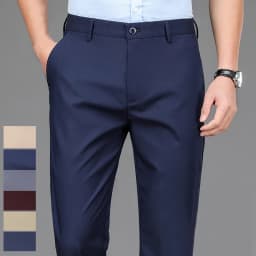Male Pants Stretch Solid Black Smart Casual Men's Trousers Office Quick Dry Suit Pants New Spring Autumn Korean Straight Pants
