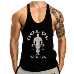 2026 Men's Gym Tank Top Bodybuilder Print Breathable Cotton Stringer Vest For Bodybuilding Weightlifting Training