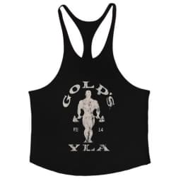 2026 Men's Gym Tank Top Bodybuilder Print Breathable Cotton Stringer Vest For Bodybuilding Weightlifting Training