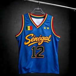 2026 NEW Senegal #12 Basketball Jersey, Lion Print Mesh Sleeveless Tank Top, National Team Fan Athletic Vest for Men
