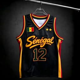 2026 NEW Senegal #12 Basketball Jersey, Lion Print Mesh Sleeveless Tank Top, National Team Fan Athletic Vest for Men