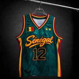 2026 NEW Senegal #12 Basketball Jersey, Lion Print Mesh Sleeveless Tank Top, National Team Fan Athletic Vest for Men