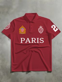 2026 Summer New Men's Short Sleeved Polo Shirt, Paris "Paris" Letter Printed Polo Shirt, Suitable for Outdoor Sports
