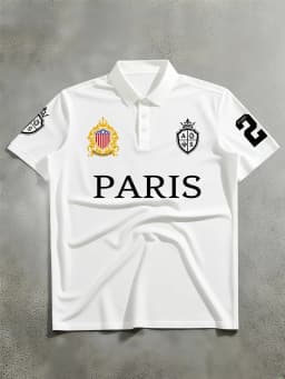 2026 Summer New Men's Short Sleeved Polo Shirt, Paris "Paris" Letter Printed Polo Shirt, Suitable for Outdoor Sports
