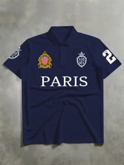 2026 Summer New Men's Short Sleeved Polo Shirt, Paris "Paris" Letter Printed Polo Shirt, Suitable for Outdoor Sports