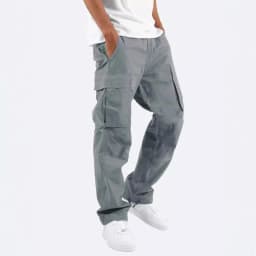 Summer New Men's Work Pants European and American Independent Station Drawstring Multi Pocket Casual Pants