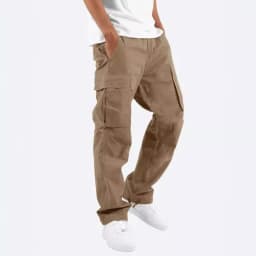Summer New Men's Work Pants European and American Independent Station Drawstring Multi Pocket Casual Pants