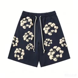 2026 Summer New Men's Navy Wreath 3D Print Sweat Shorts Oversized Pants, Suitable for Daily Wear and Training Kids