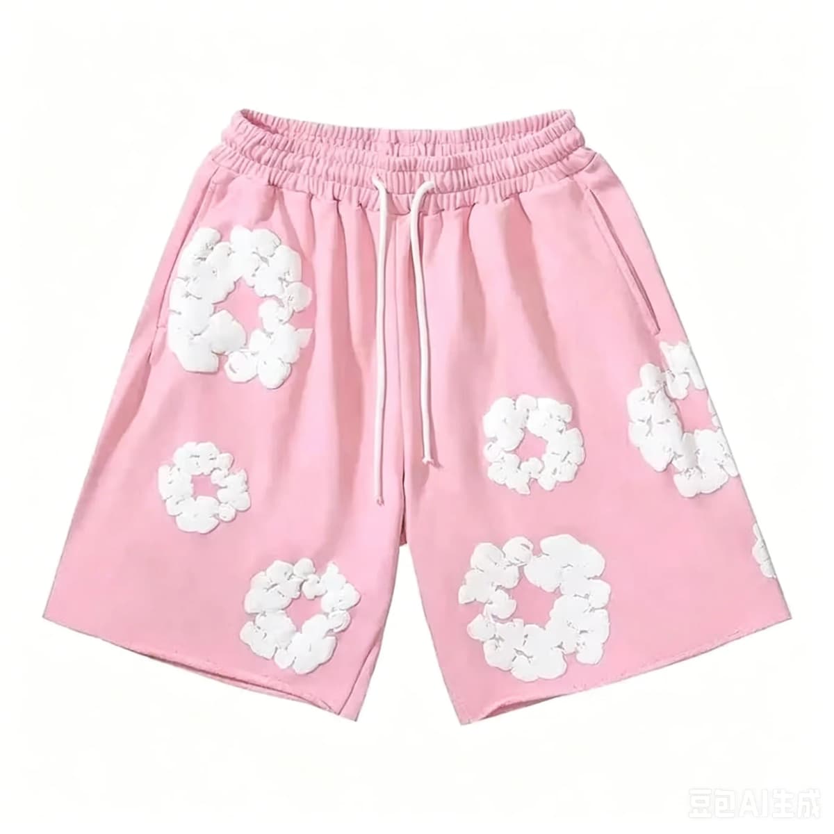 2026 Summer New Men's Navy Wreath 3D Print Sweat Shorts Oversized Pants, Suitable for Daily Wear and Training Kids