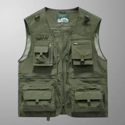2026 New Men Multi Pockets Vest Breathable Outdoor Fishing Waistcoat Spring Autumn Summer Three Seasons Casual Functional Male J