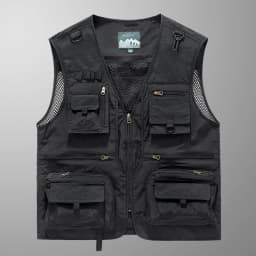 2026 New Men Multi Pockets Vest Breathable Outdoor Fishing Waistcoat Spring Autumn Summer Three Seasons Casual Functional Male J