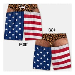 The Stars And Stripes Fun Beach Party Swim Trunks For Men Unique Personality Fashion Beach Shorts Sea Outdoor Novel Shorts Hot
