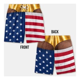 The Stars And Stripes Fun Beach Party Swim Trunks For Men Unique Personality Fashion Beach Shorts Sea Outdoor Novel Shorts Hot