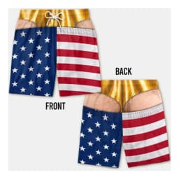 The Stars And Stripes Fun Beach Party Swim Trunks For Men Unique Personality Fashion Beach Shorts Sea Outdoor Novel Shorts Hot